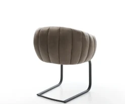 FreischwingerJada-Flex Mikrofaser Taupe Vintage Freischwinger flach Schwarz Taschenfederkern Sofort versandfertig