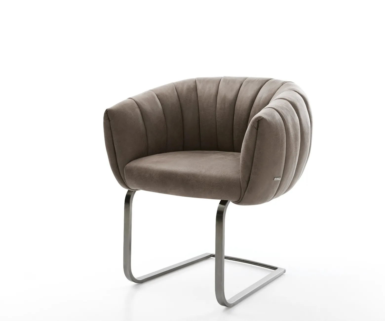 FreischwingerJada-Flex Mikrofaser Taupe Vintage Freischwinger flach Graphit Taschenfederkern Sofort versandfertig