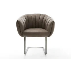 FreischwingerJada-Flex Mikrofaser Taupe Vintage Freischwinger flach Graphit Taschenfederkern Sofort versandfertig