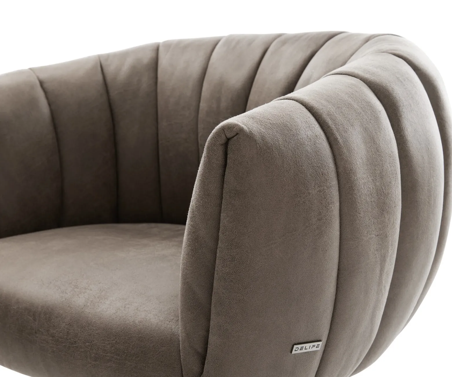FreischwingerJada-Flex Mikrofaser Taupe Vintage Freischwinger flach Graphit Taschenfederkern Sofort versandfertig