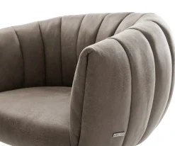 FreischwingerJada-Flex Mikrofaser Taupe Vintage Freischwinger flach Effektfinish Titan Taschenfederkern Sofort versandfertig
