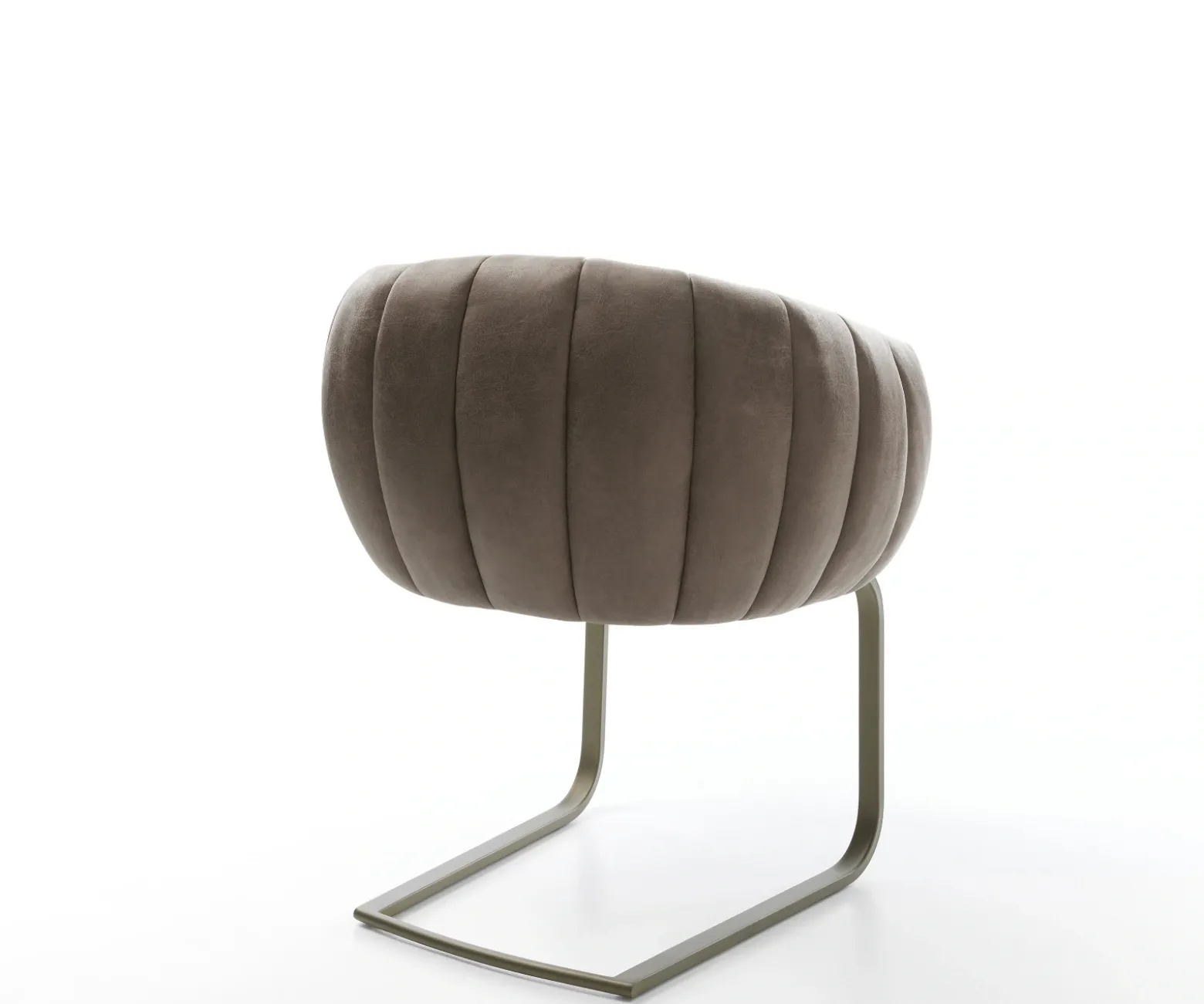 FreischwingerJada-Flex Mikrofaser Taupe Vintage Freischwinger flach Effektfinish Titan Taschenfederkern Sofort versandfertig