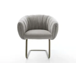 FreischwingerJada-Flex Strukturstoff Soft Grau Freischwinger flach Effektfinish Titan Taschenfederkern Sofort versandfertig
