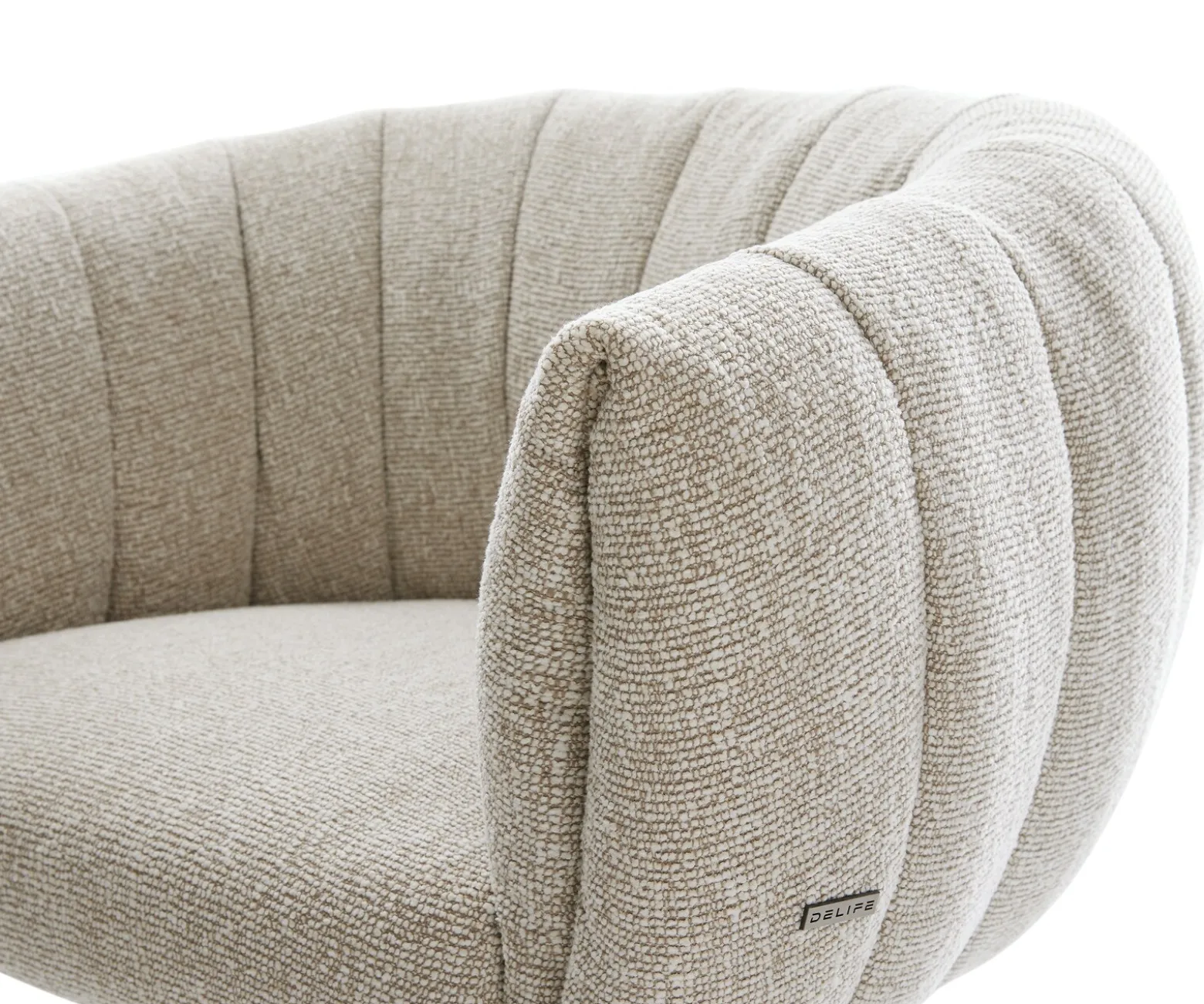 FreischwingerJada-Flex Webstoff Soft Beige Freischwinger flach Edelstahl Taschenfederkern Sofort versandfertig