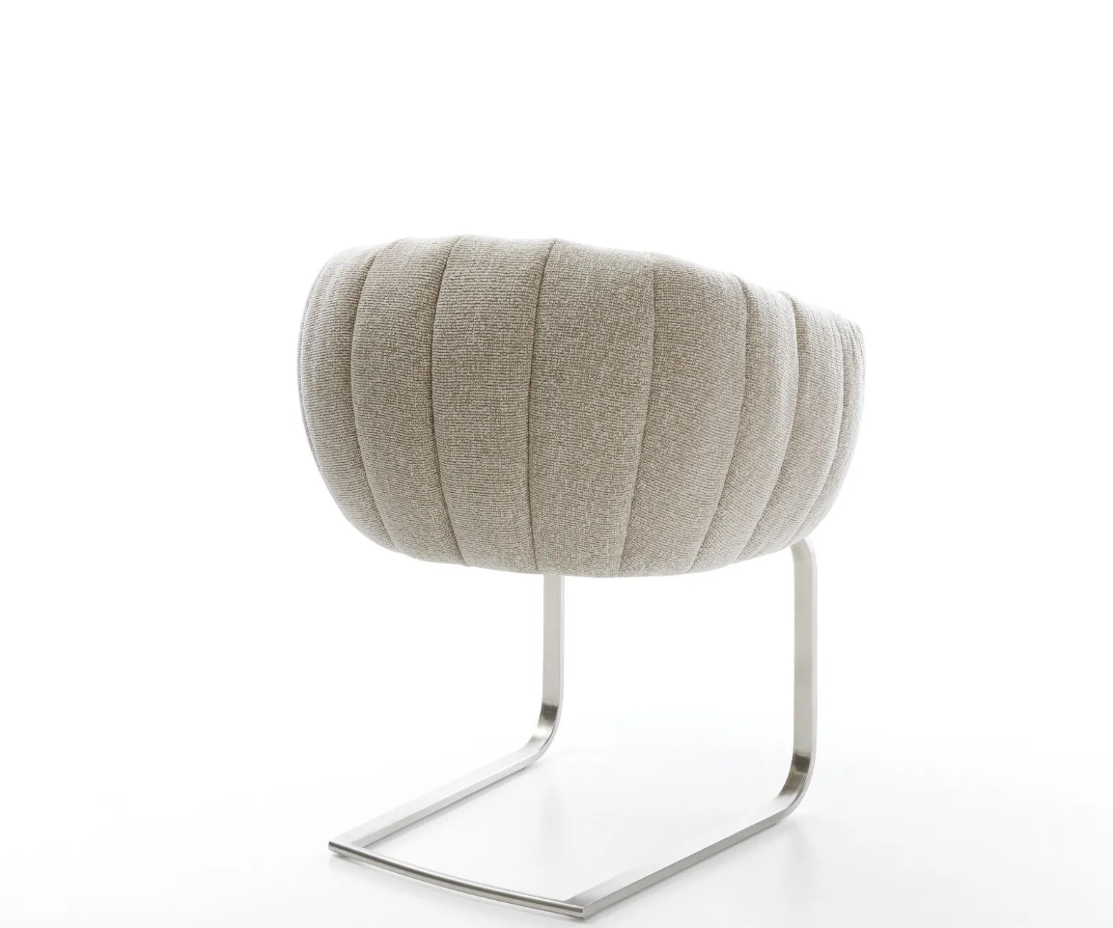 FreischwingerJada-Flex Webstoff Soft Beige Freischwinger flach Edelstahl Taschenfederkern Sofort versandfertig