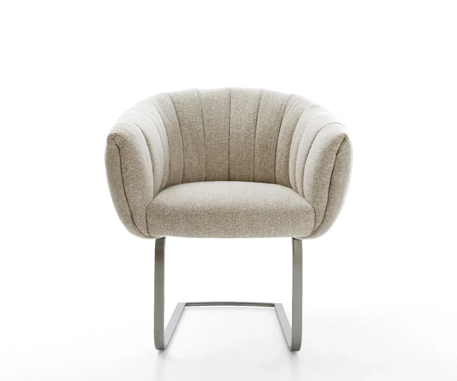 FreischwingerJada-Flex Webstoff Soft Beige Freischwinger flach Graphit Taschenfederkern Sofort versandfertig