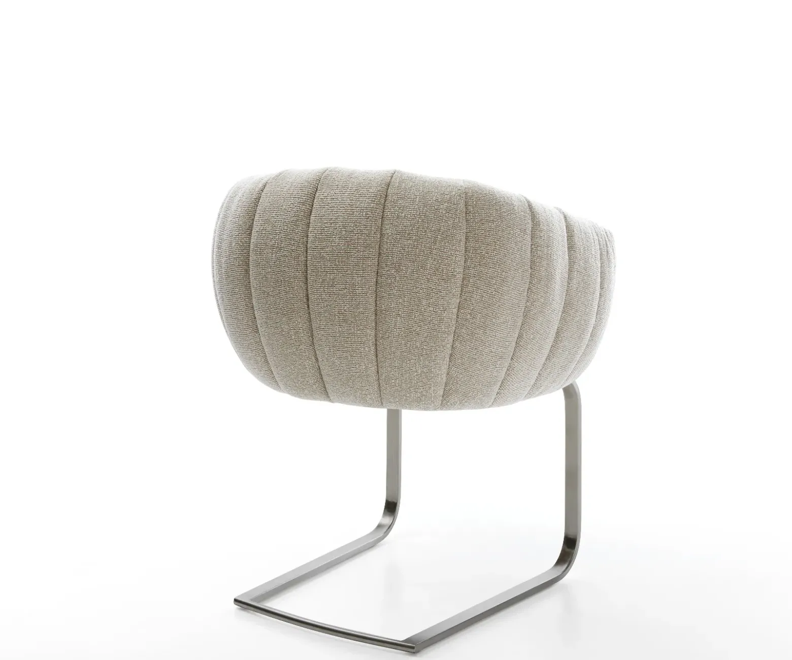 FreischwingerJada-Flex Webstoff Soft Beige Freischwinger flach Graphit Taschenfederkern Sofort versandfertig