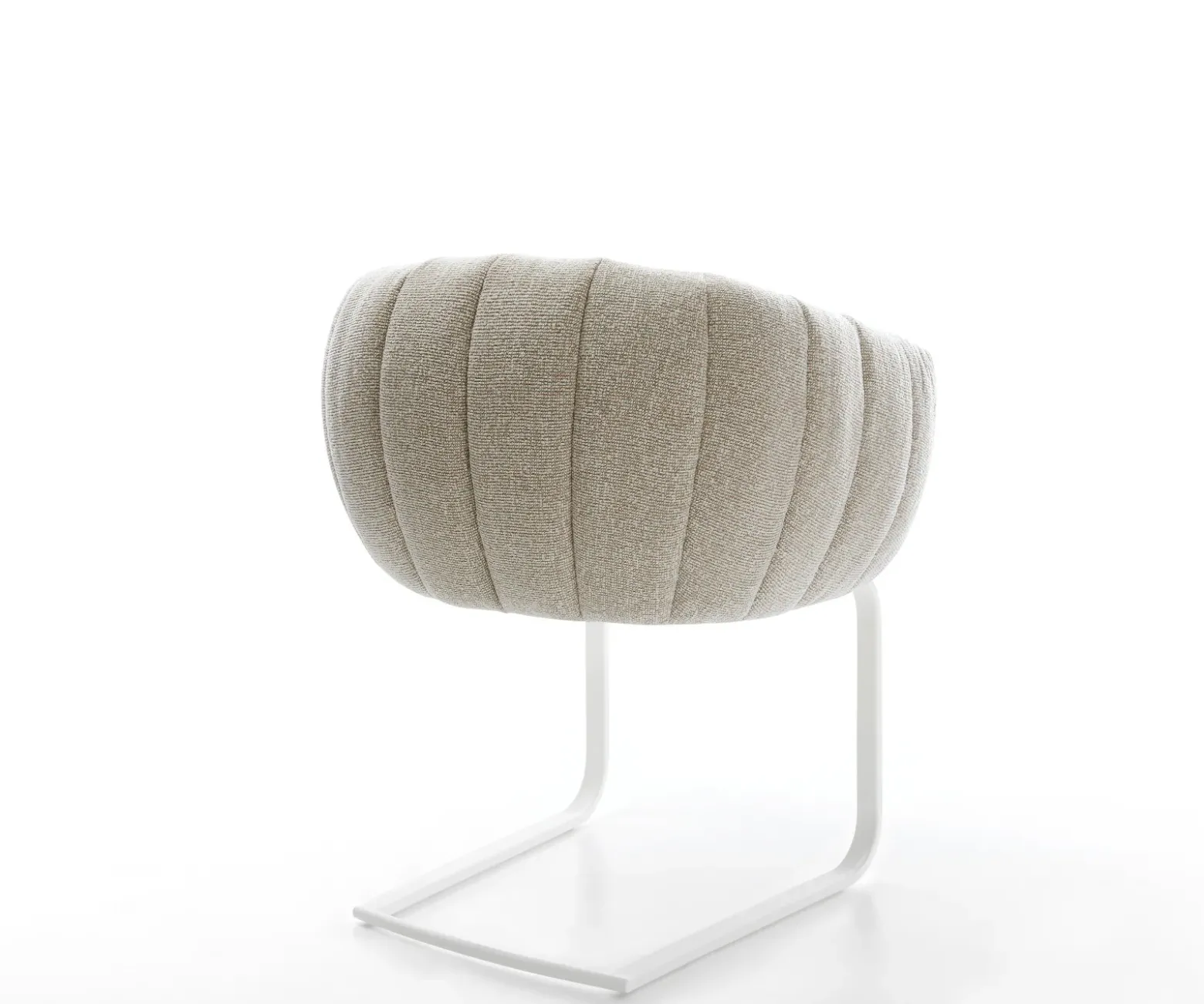 FreischwingerJada-Flex Webstoff Soft Beige Freischwinger flach Weiß Taschenfederkern Sofort versandfertig