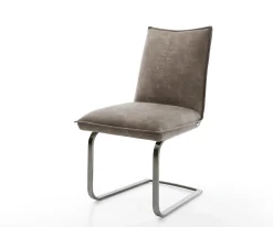 FreischwingerLelio-Flex Mikrofaser Taupe Vintage Freischwinger flach Graphit Taschenfederkern Versandfertig ca. 28.10.26