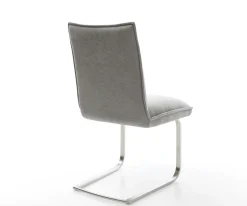 FreischwingerLelio-Flex Strukturstoff Soft Grau Freischwinger flach Edelstahl Taschenfederkern Sofort versandfertig