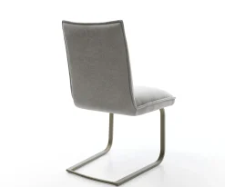 FreischwingerLelio-Flex Strukturstoff Soft Grau Freischwinger flach Effektfinish Titan Taschenfederkern Sofort versandfertig