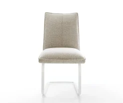 FreischwingerLelio-Flex Webstoff Soft Beige Freischwinger flach Weiß Taschenfederkern Sofort versandfertig
