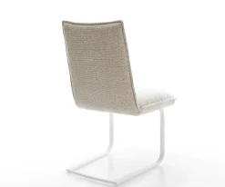 FreischwingerLelio-Flex Webstoff Soft Beige Freischwinger flach Weiß Taschenfederkern Sofort versandfertig