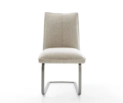 FreischwingerLelio-Flex Webstoff Soft Beige Freischwinger flach Graphit Taschenfederkern Sofort versandfertig