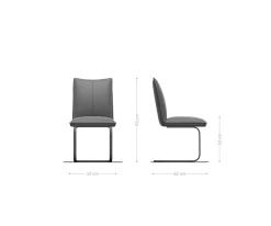 FreischwingerLelio-Flex Webstoff Soft Beige Freischwinger flach Graphit Taschenfederkern Sofort versandfertig