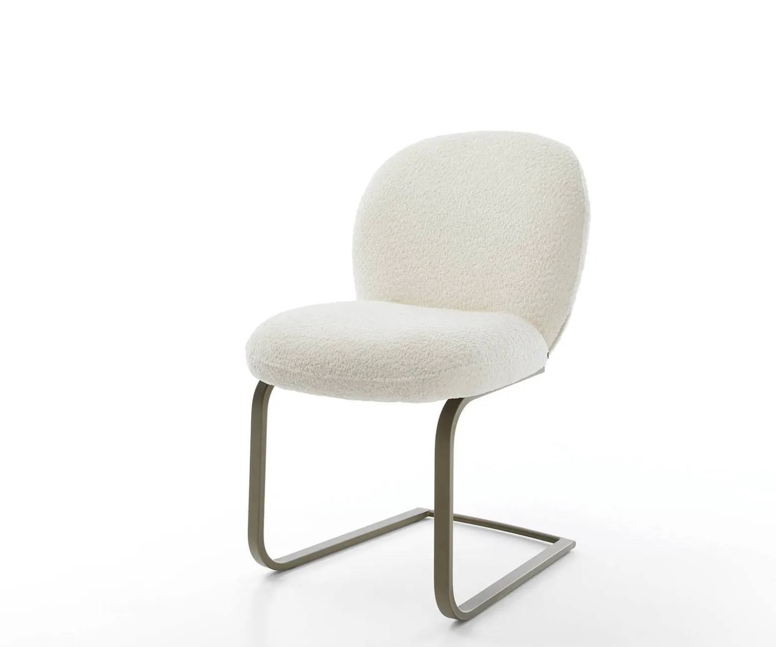 FreischwingerNube-Flex Bouclé Weiß Freischwinger flach Effektfinish Titan Taschenfederkern Sofort versandfertig