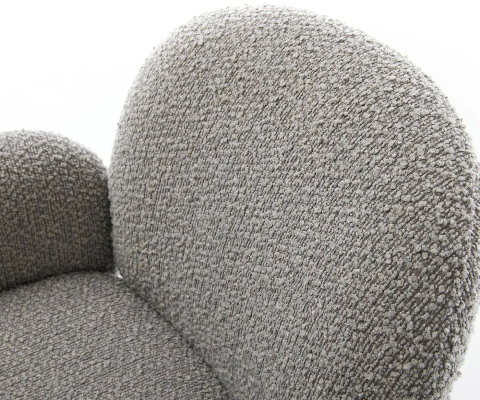 FreischwingerNube-Flex mit Armlehnen Bouclé Silbergrau Freischwinger flach Effektfinish Titan Taschenfederkern Sofort versandfertig