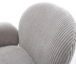 FreischwingerNube-Flex mit Armlehnen Cord Silbergrau Freischwinger flach Edelstahl Taschenfederkern Sofort versandfertig