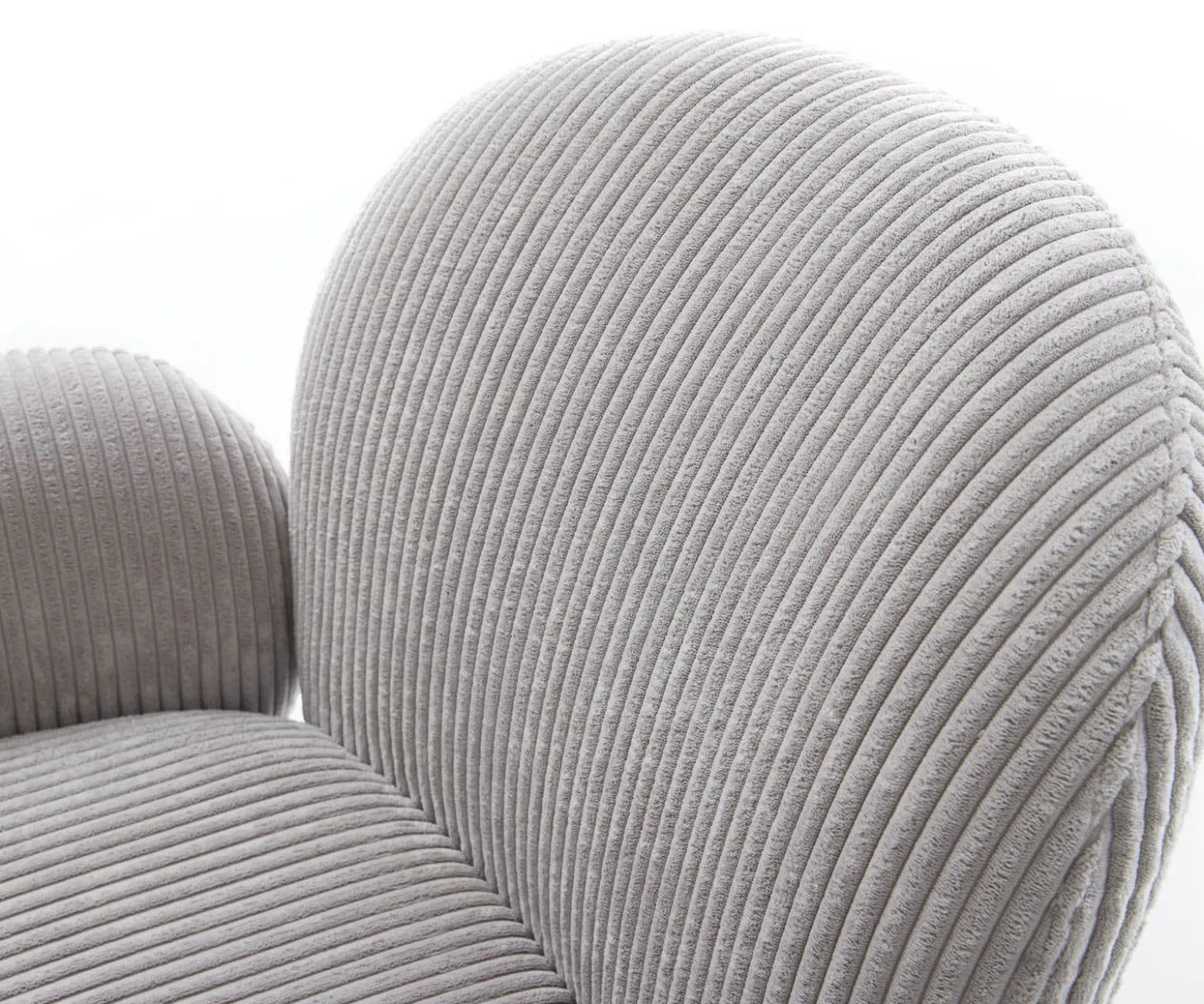 FreischwingerNube-Flex mit Armlehnen Cord Silbergrau Freischwinger flach Effektfinish Titan Taschenfederkern Sofort versandfertig