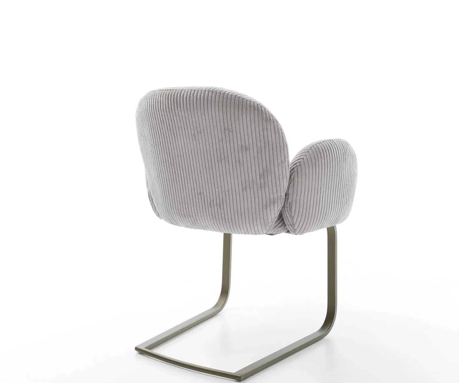 FreischwingerNube-Flex mit Armlehnen Cord Silbergrau Freischwinger flach Effektfinish Titan Taschenfederkern Sofort versandfertig