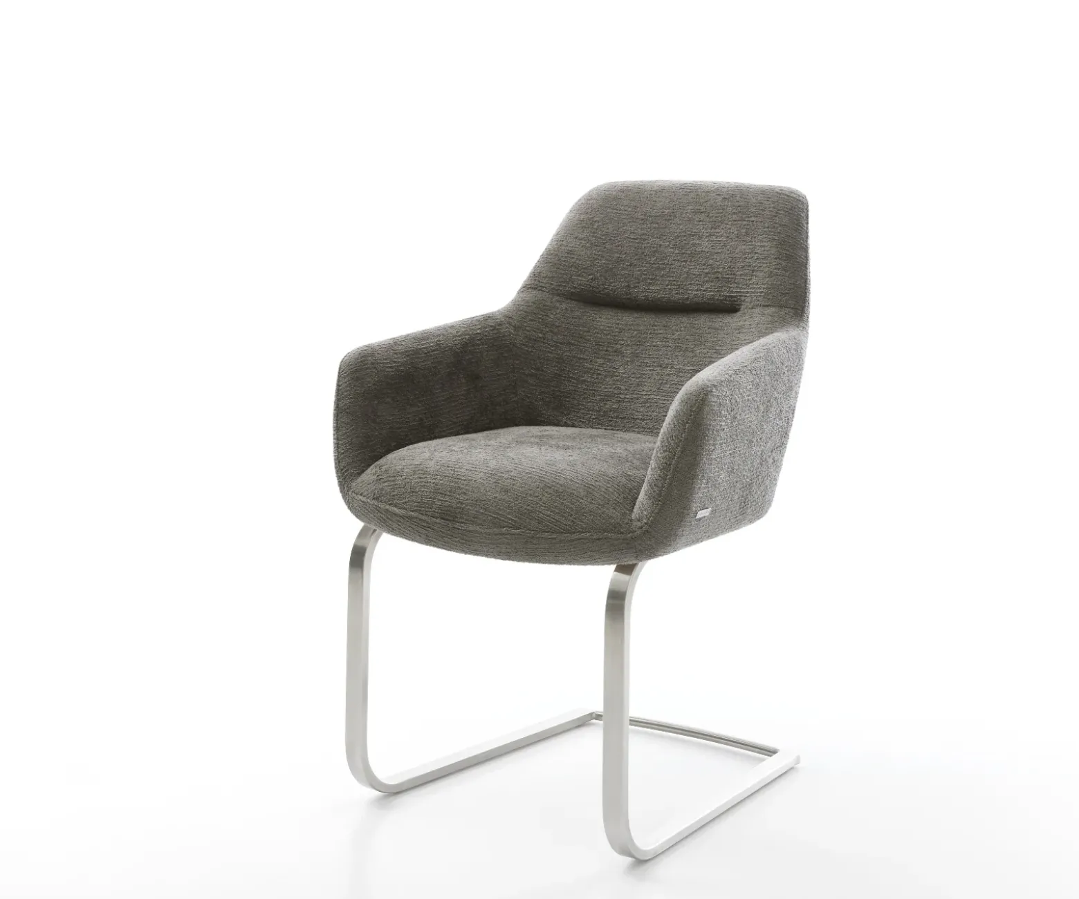 FreischwingerPejo-Flex Bouclé Soft Schlamm Freischwinger flach Edelstahl Taschenfederkern Sofort versandfertig
