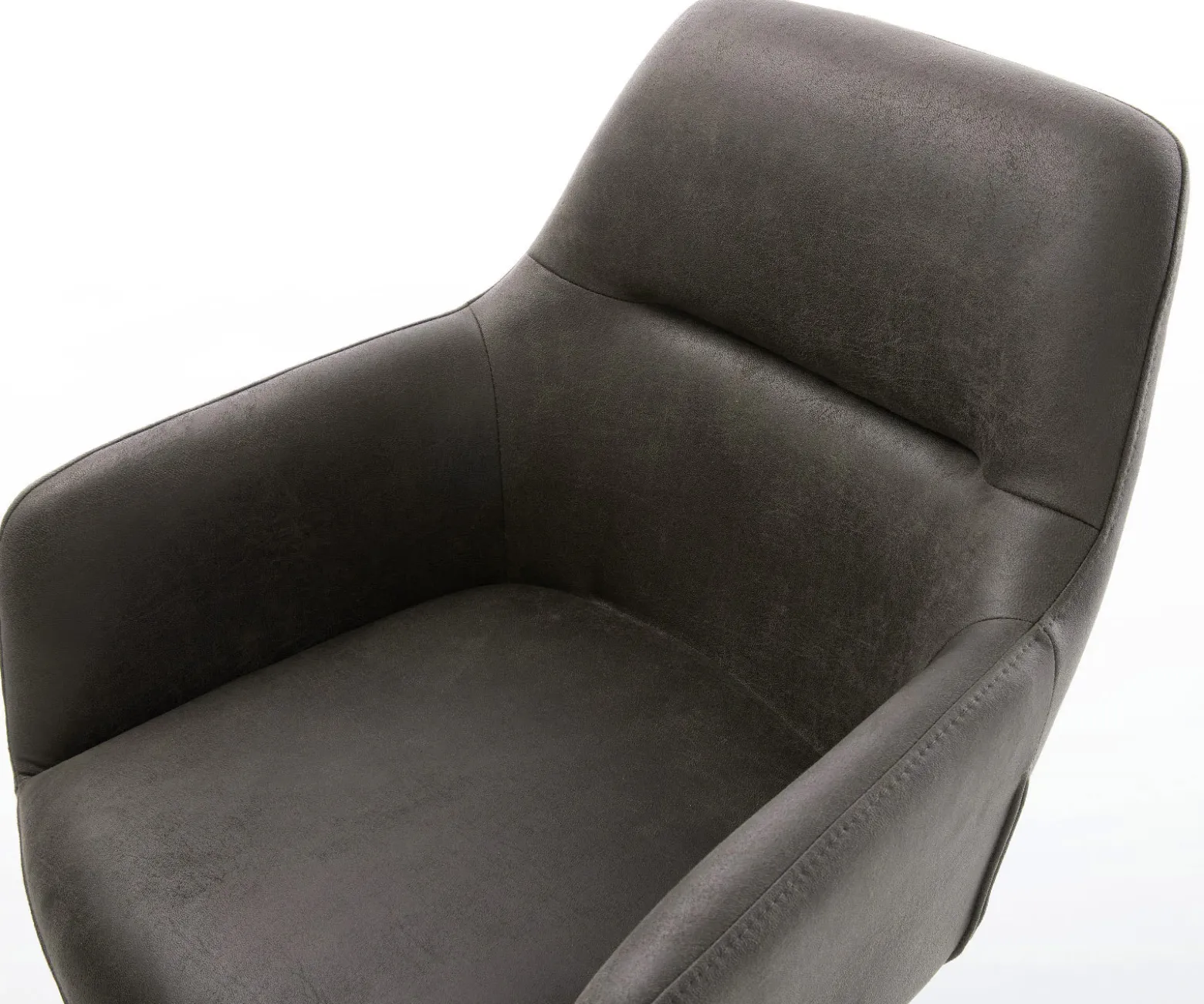 FreischwingerPejo-Flex Mikrofaser Anthrazit Vintage Freischwinger flach Effektfinish Titan Taschenfederkern Sofort versandfertig