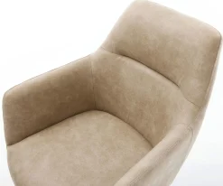 FreischwingerPejo-Flex Mikrofaser Beige Vintage Freischwinger flach Schwarz Taschenfederkern Sofort versandfertig