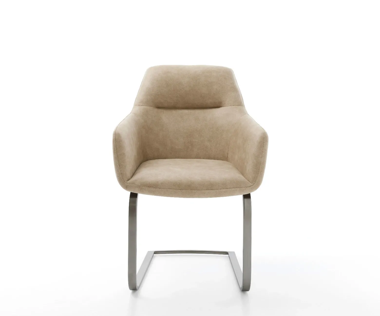 FreischwingerPejo-Flex Mikrofaser Beige Vintage Freischwinger flach Graphit Taschenfederkern Sofort versandfertig