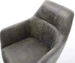 FreischwingerPejo-Flex Mikrofaser Grau Antik Freischwinger flach Schwarz Taschenfederkern Sofort versandfertig