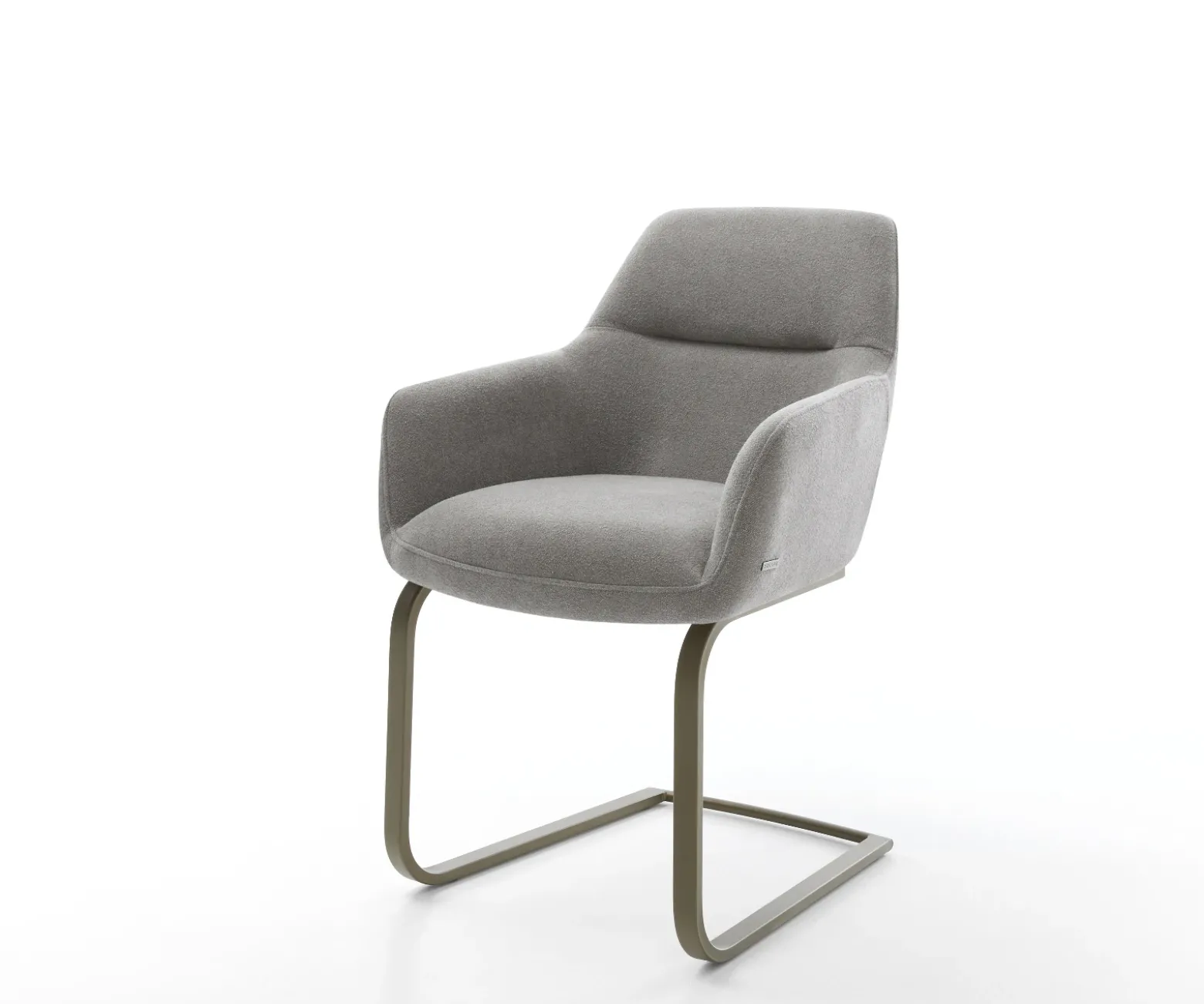 FreischwingerPejo-Flex Strukturstoff Soft Grau Freischwinger flach Effektfinish Titan Taschenfederkern Sofort versandfertig
