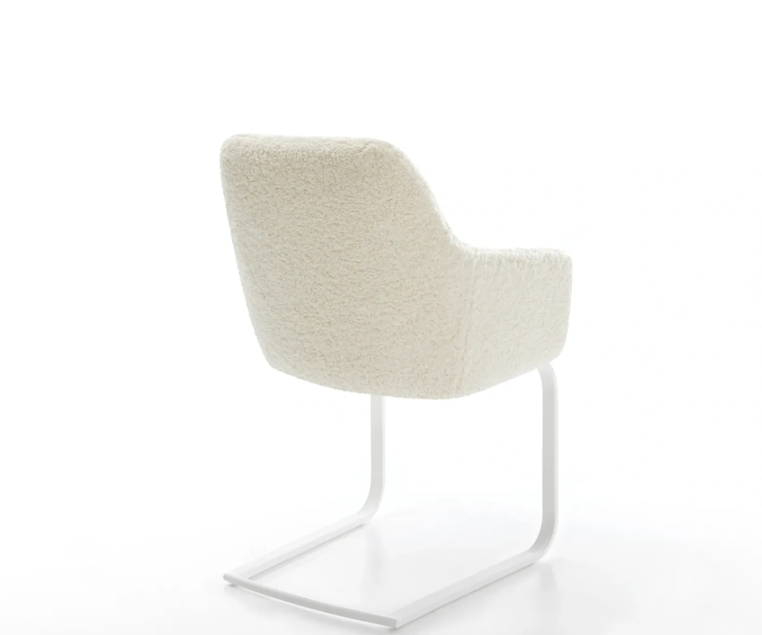 FreischwingerPejo-Flex Teddystoff Beige Freischwinger flach Weiß Taschenfederkern Sofort versandfertig