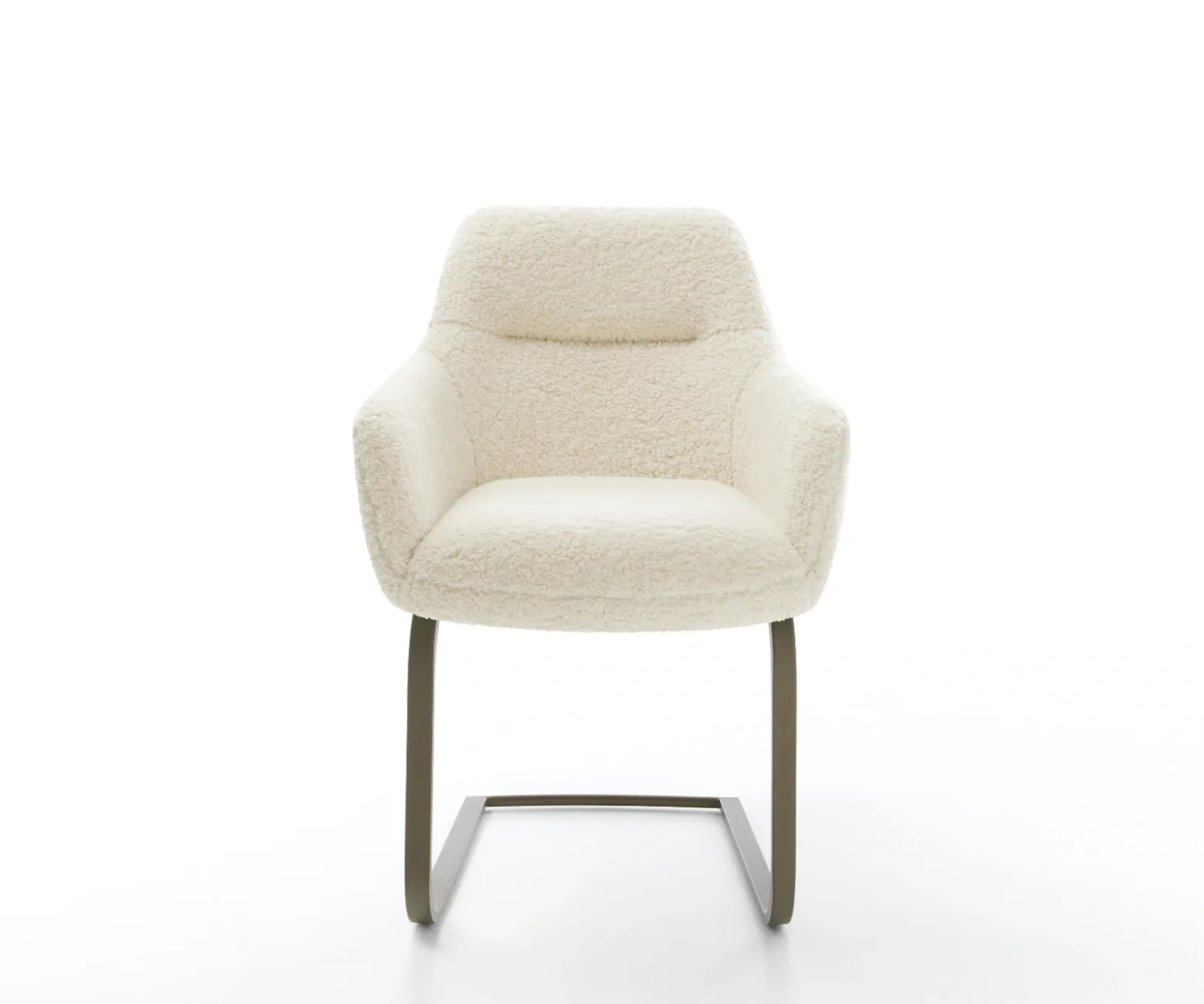 FreischwingerPejo-Flex Teddystoff Beige Freischwinger flach Effektfinish Titan Taschenfederkern Sofort versandfertig