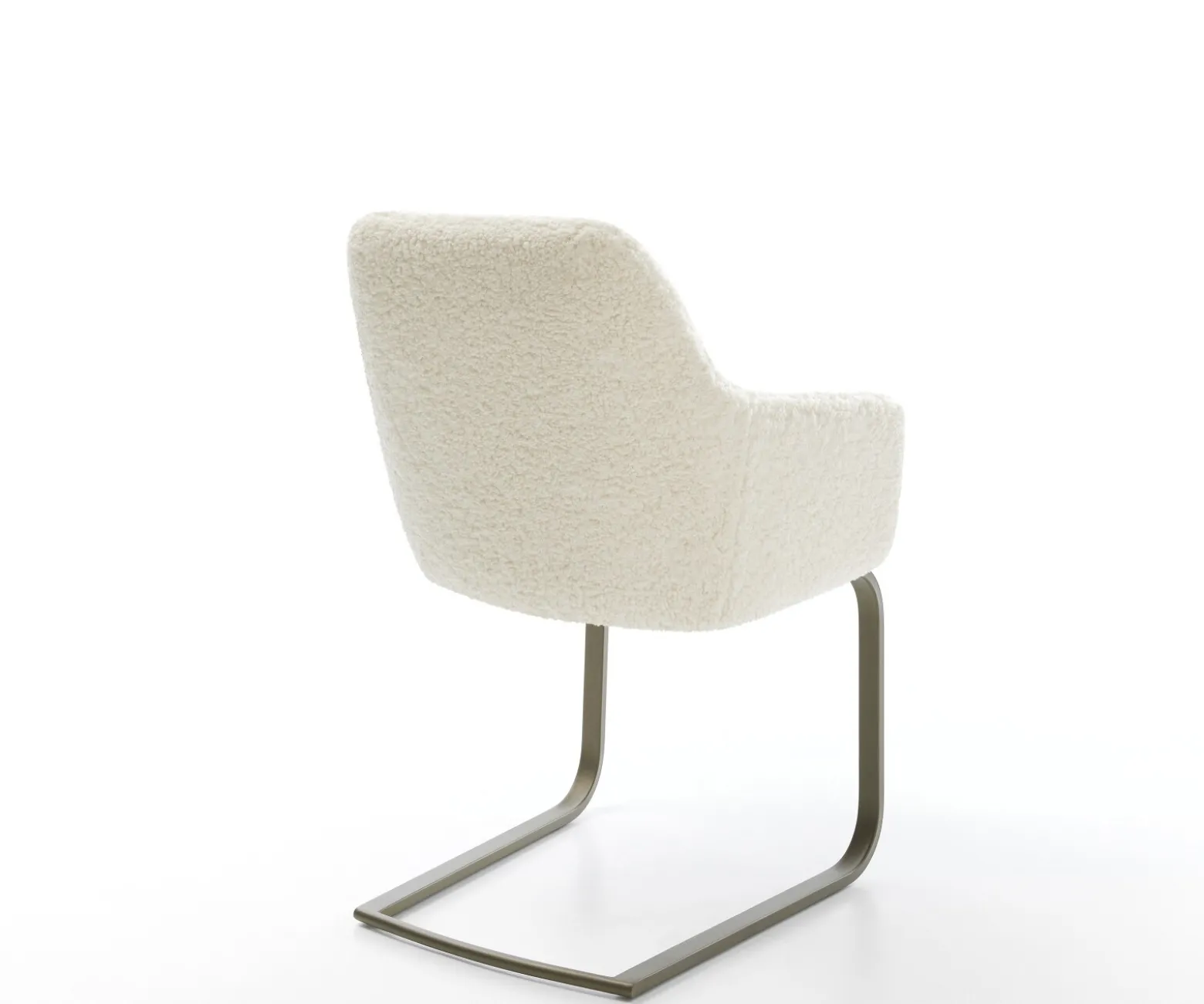 FreischwingerPejo-Flex Teddystoff Beige Freischwinger flach Effektfinish Titan Taschenfederkern Sofort versandfertig