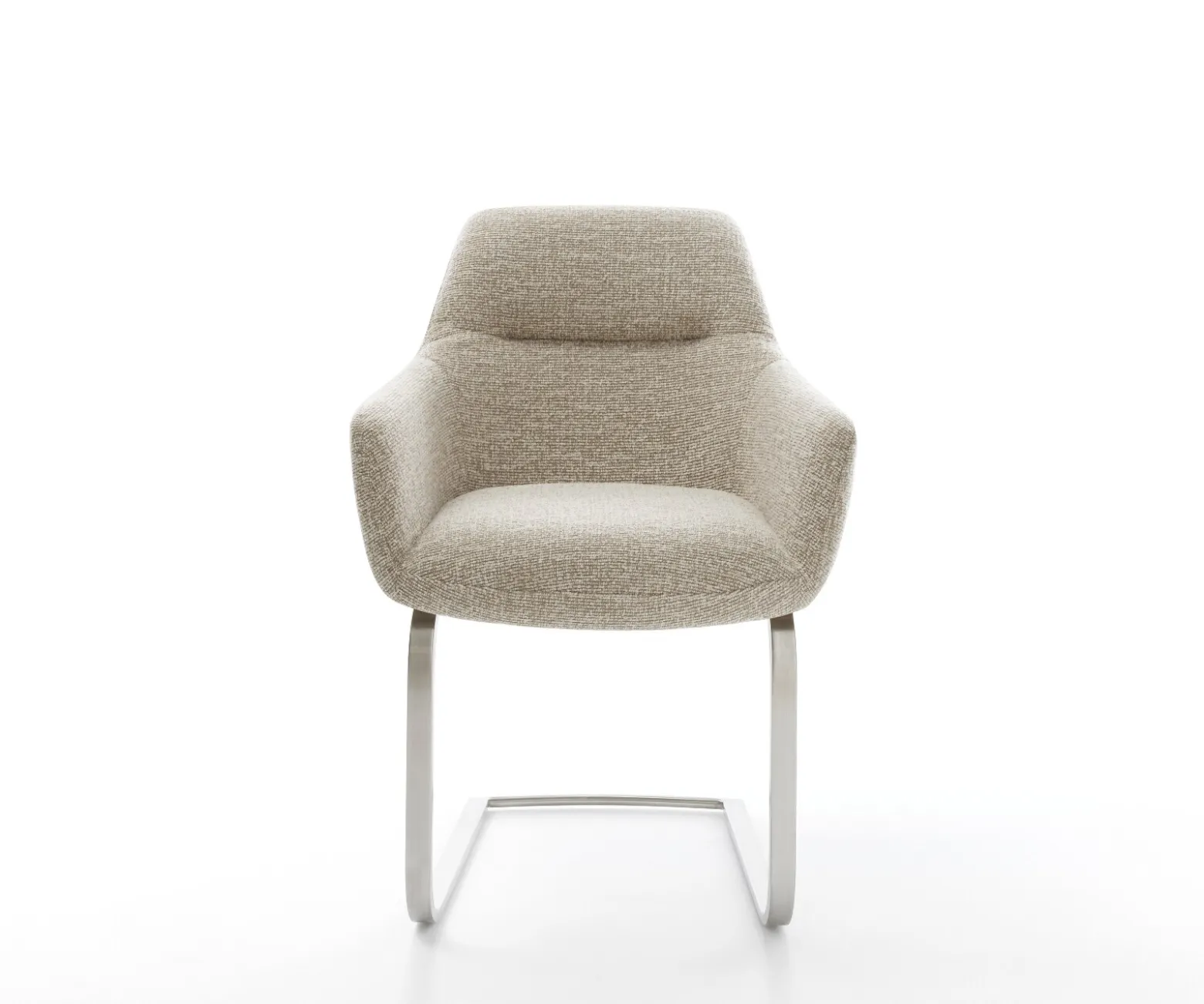 FreischwingerPejo-Flex Webstoff Soft Beige Freischwinger flach Edelstahl Taschenfederkern Sofort versandfertig