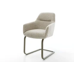 FreischwingerPejo-Flex Webstoff Soft Beige Freischwinger flach Effektfinish Titan Taschenfederkern Sofort versandfertig