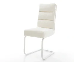 FreischwingerPela-Flex Bouclé Soft Beige Freischwinger flach Weiß Taschenfederkern Sofort versandfertig