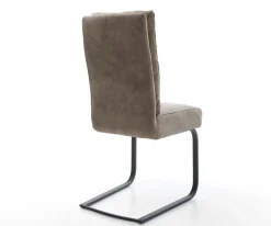 FreischwingerPela-Flex Mikrofaser Taupe Vintage Freischwinger flach Schwarz Taschenfederkern Sofort versandfertig