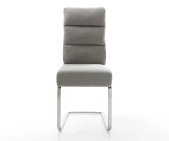 FreischwingerPela-Flex Strukturstoff Soft Grau Freischwinger flach Edelstahl Taschenfederkern Sofort versandfertig