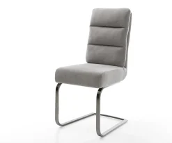 FreischwingerPela-Flex Strukturstoff Soft Grau Freischwinger flach Graphit Taschenfederkern Sofort versandfertig