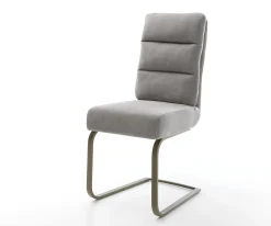 FreischwingerPela-Flex Strukturstoff Soft Grau Freischwinger flach Effektfinish Titan Taschenfederkern Sofort versandfertig