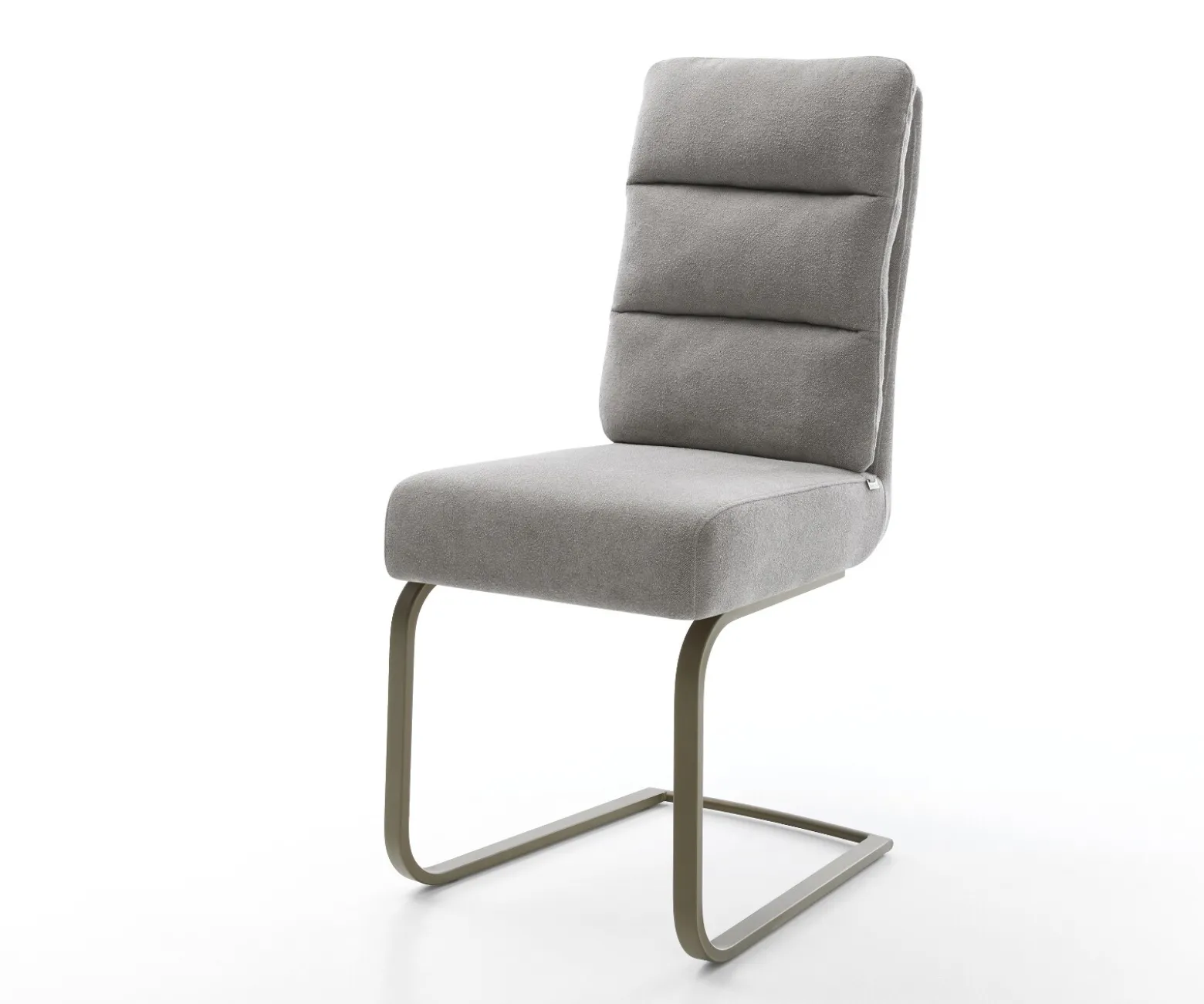 FreischwingerPela-Flex Strukturstoff Soft Grau Freischwinger flach Effektfinish Titan Taschenfederkern Sofort versandfertig