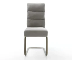 FreischwingerPela-Flex Strukturstoff Soft Grau Freischwinger flach Effektfinish Titan Taschenfederkern Sofort versandfertig