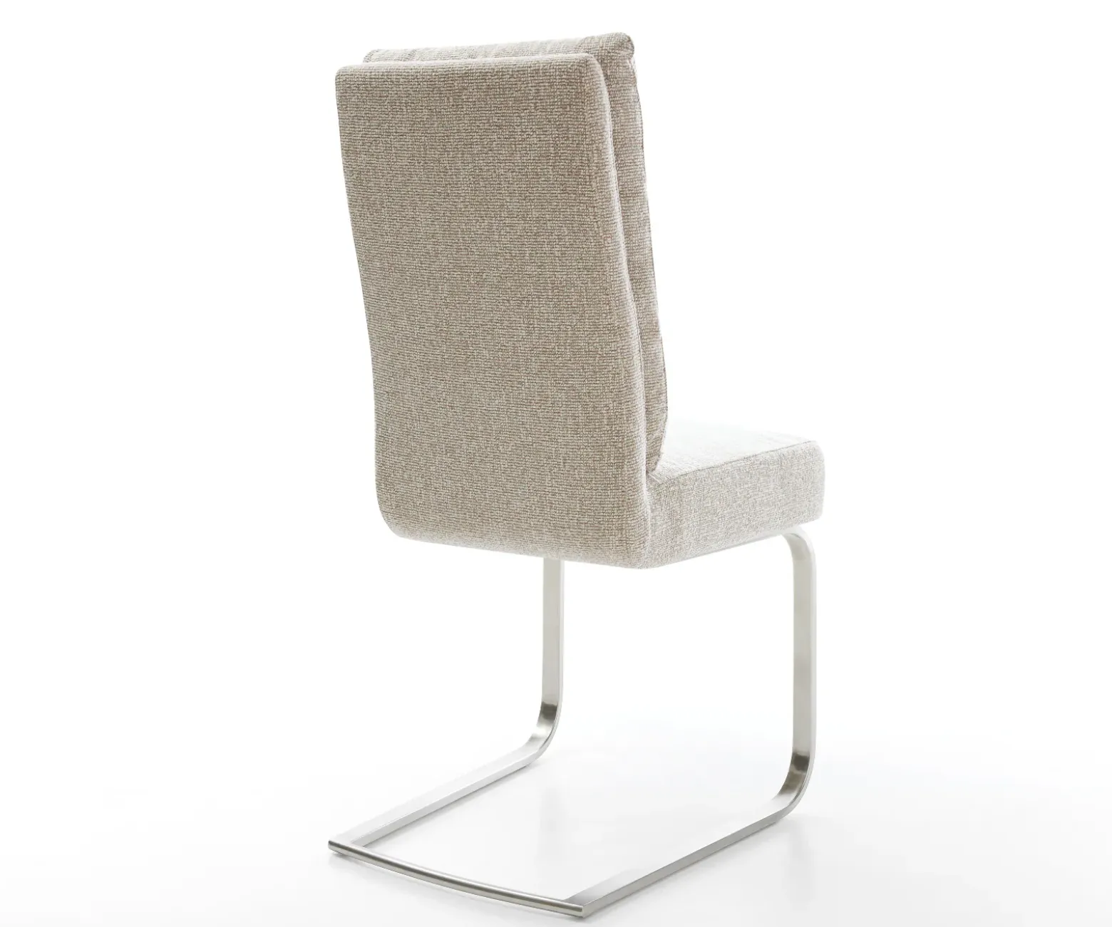 FreischwingerPela-Flex Webstoff Soft Beige Freischwinger flach Edelstahl Taschenfederkern Sofort versandfertig