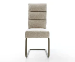 FreischwingerPela-Flex Webstoff Soft Beige Freischwinger flach Effektfinish Titan Taschenfederkern Sofort versandfertig