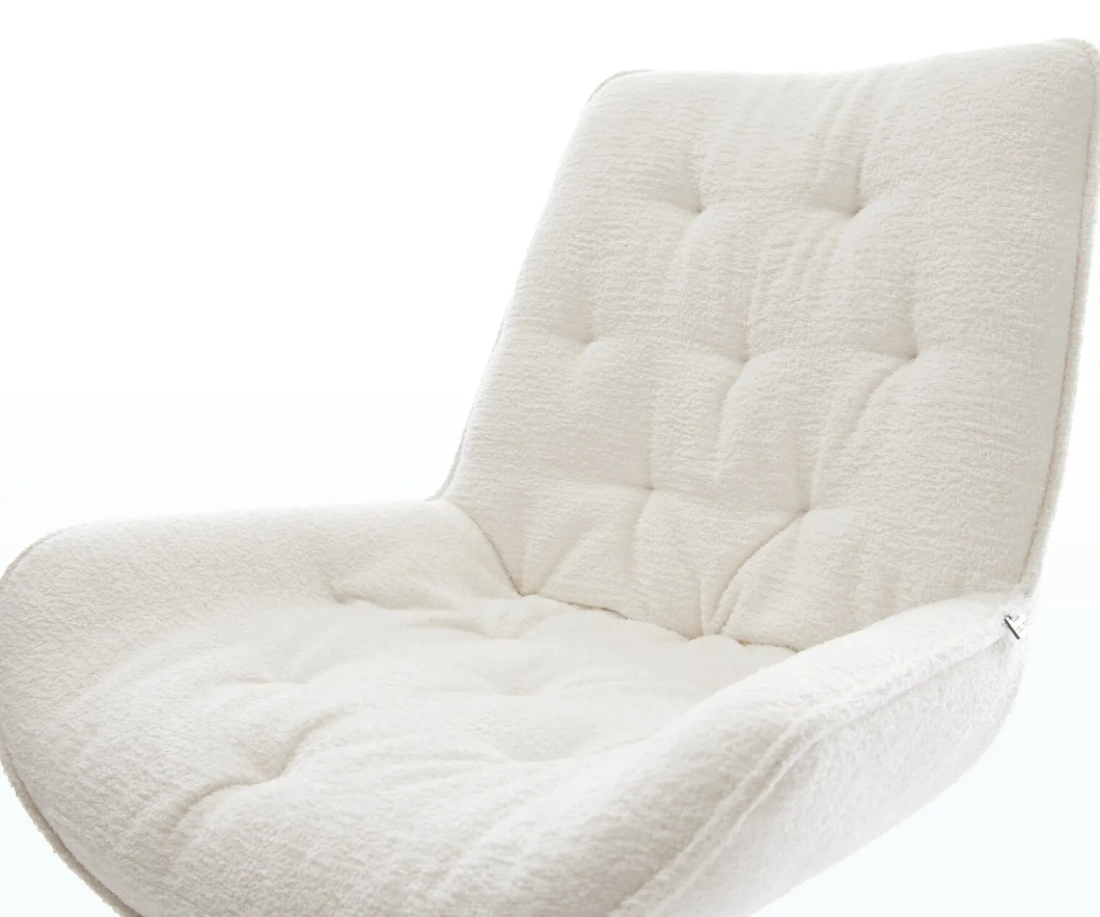 FreischwingerTaimi-Flex Bouclé Soft Beige Freischwinger flach Edelstahl Sofort versandfertig