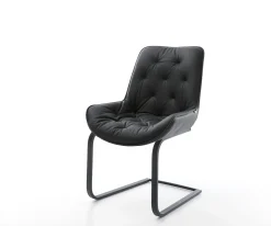 FreischwingerTaimi-Flex Echt-Leder Schwarz Freischwinger flach Schwarz Sofort versandfertig