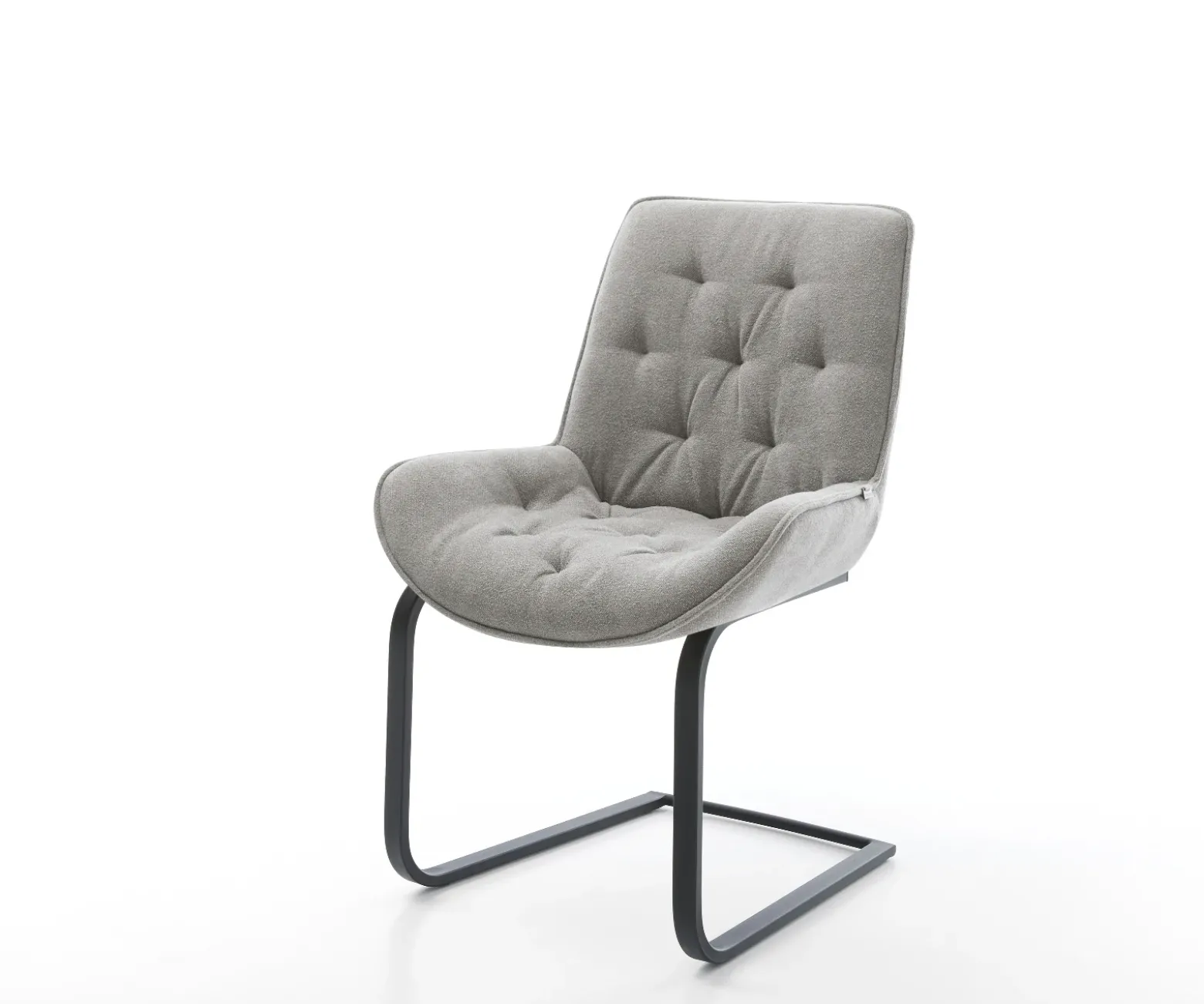 FreischwingerTaimi-Flex Strukturstoff Soft Grau Freischwinger flach Schwarz Sofort versandfertig