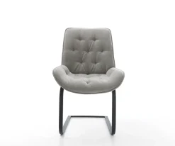 FreischwingerTaimi-Flex Strukturstoff Soft Grau Freischwinger flach Schwarz Sofort versandfertig