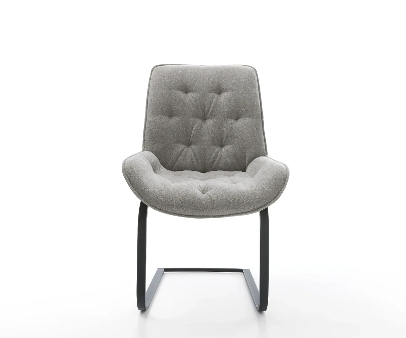 FreischwingerTaimi-Flex Strukturstoff Soft Grau Freischwinger flach Schwarz Sofort versandfertig