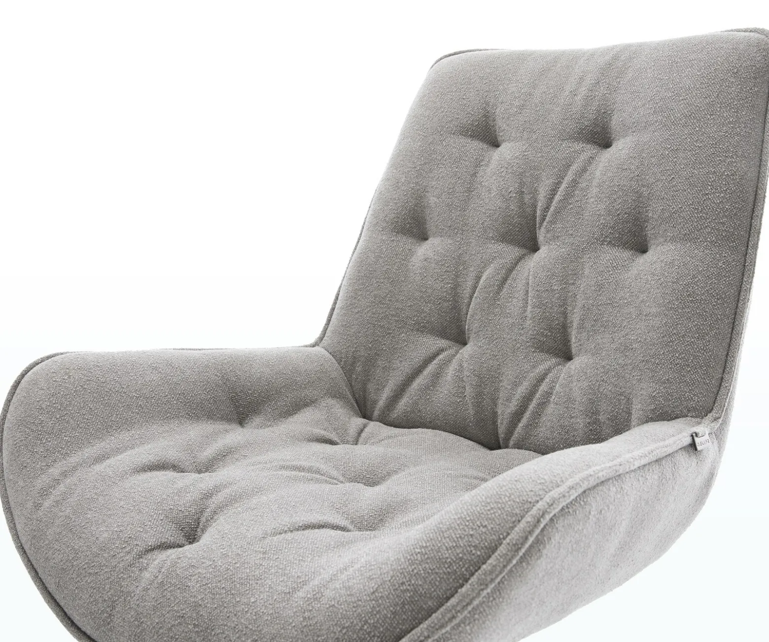 FreischwingerTaimi-Flex Strukturstoff Soft Grau Freischwinger flach Edelstahl Sofort versandfertig